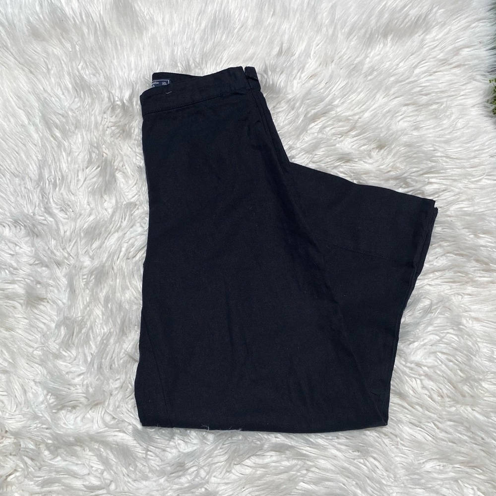 Abercrombie & Fitch Cropped Wide Leg Linen Pants